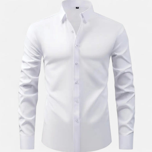 Chemise à manches longues pour homme, coupe ajustée et extensible