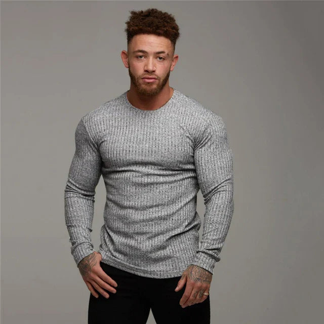 Elandro – Men’s Long Sleeve T-Shirt with Slim Casual Fit