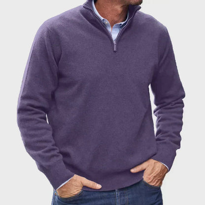 Herren-Pullover mit halbem Reißverschluss – Bequemer klassischer Pullover