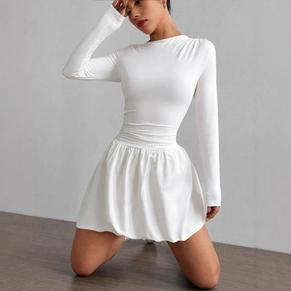 Long Sleeve Mini Dress – Elegant Fitted Waist Dress