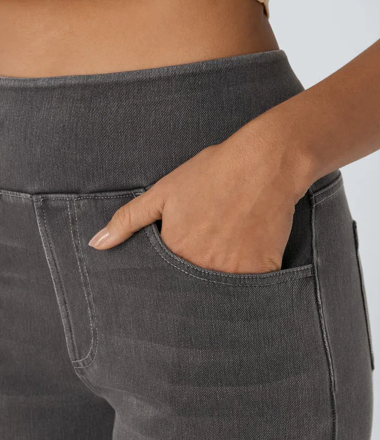 Vanelle | Hoge taille jeans met wijde pijpen voor dames – Comfortabele stretchdenim, casual en stijlvol