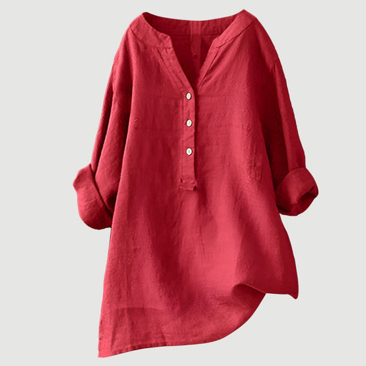 Laura - Blusa Casual de Manga Larga con Detalles Elegantes