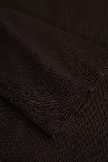 Shell Sleeve Ribbed Buttons Down Maxi Dress Mesh
