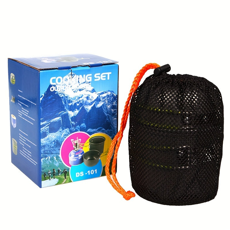 Opvouwbare Kookset van Aluminium Legering – Lichtgewicht en Duurzaam voor Kamperen, Hiking en Picknicken