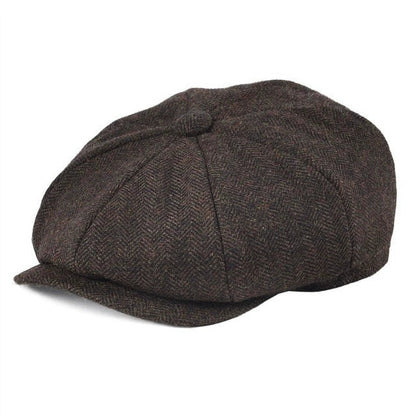 Sterling Vintage™ Wool Twill Newsboy Cap 8 Panel Wool Button