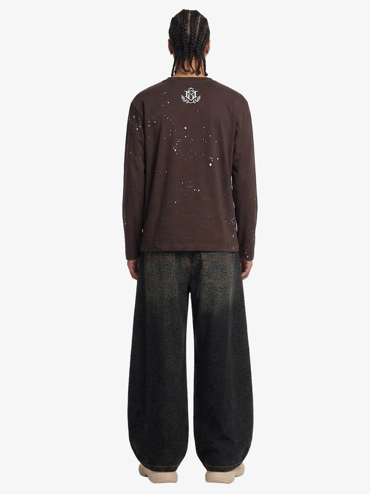 Leopard Print Denim Barrel Jeans