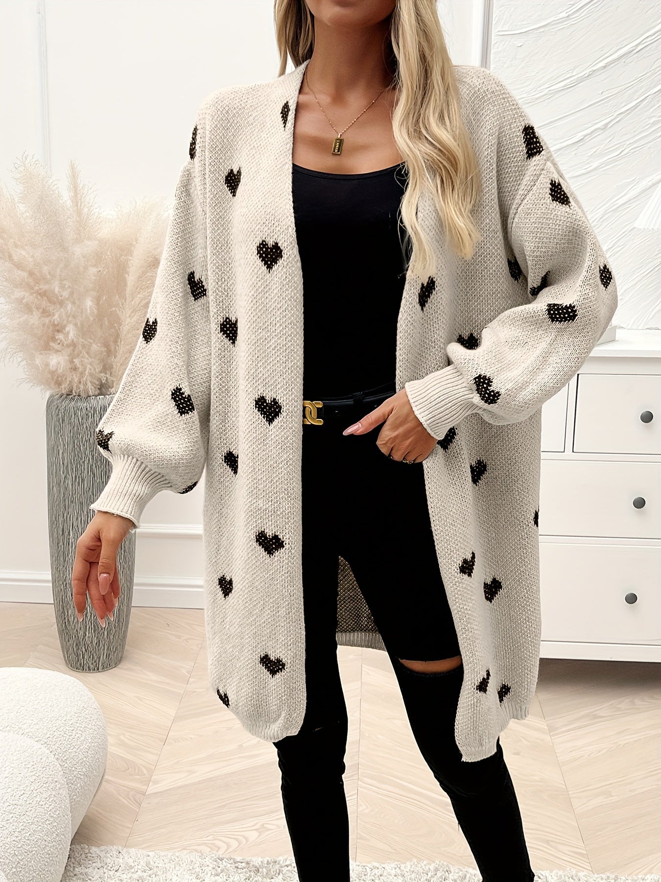 Noretta - Cardigan Tricot Cœur Décontracté