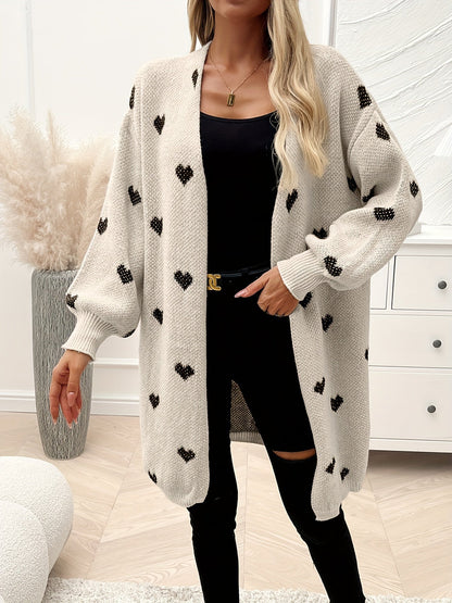 Noretta - Cardigan Tricot Cœur Décontracté