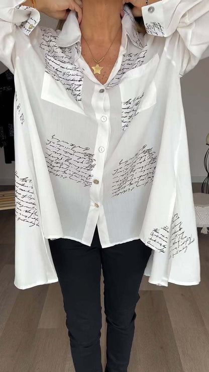 Handwritten Button-Up Shirt