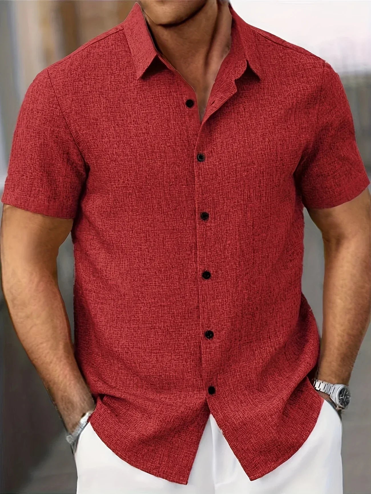 Dwight - Lightweight Linen Blend Short Sleeve Shirt