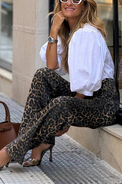 Leopard Wide-Leg Pants – Bold Elegance