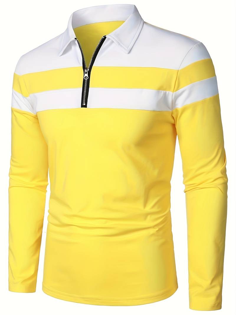 Harrison – Long-Sleeved Polo Shirt with Zipper | Men's Stylish Casual Polo Shirt