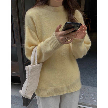 Lussuoso maglione oversize da donna – Maglione ampio in misto mohair