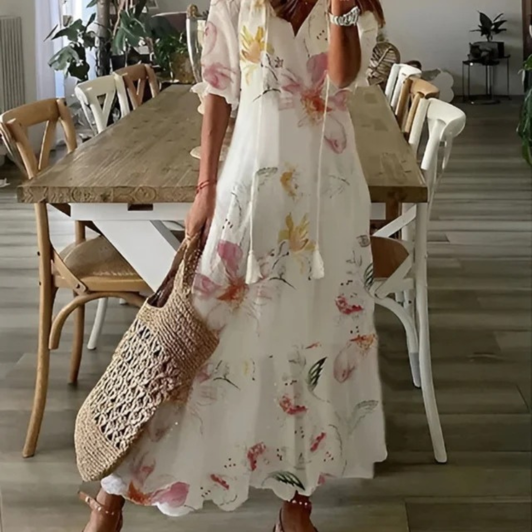 Dalia | Damen Elegantes Maxikleid im Boho Stil