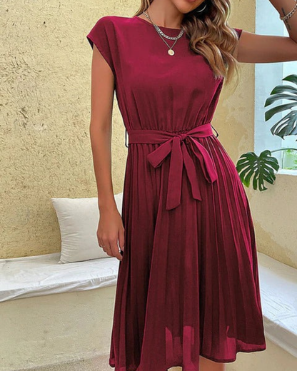 Damen festliches Sommerkleid mit kurzen Ärmeln | Midi