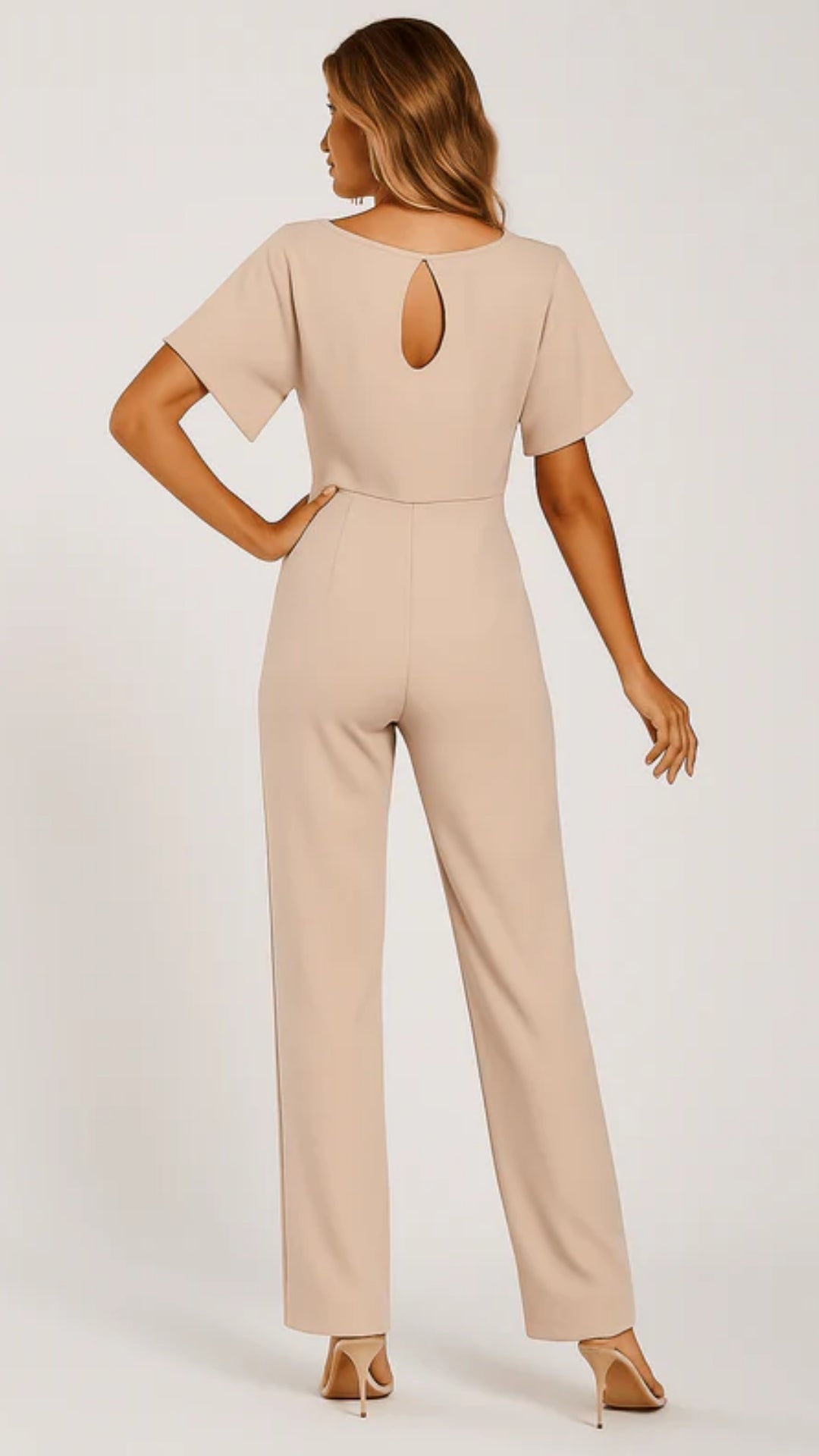 Damen Jumpsuit mit Bindegürtel – Fließendes Bein für Besondere Anlässe