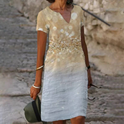 Damen Kurzarm Sommerkleid für Strand | Mini Kleid