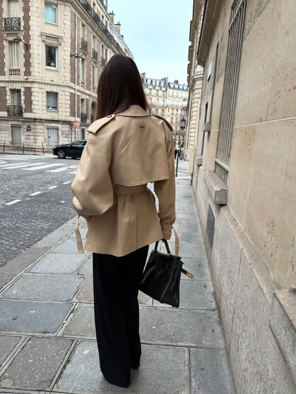 Serelune - Short Double Breasted Jacket With Belt