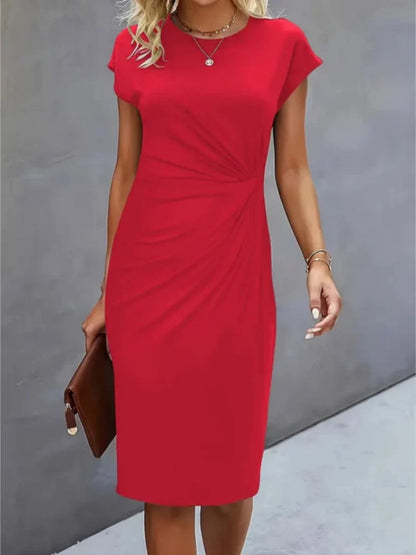 Damen Midi Abendkleid – Kurzarmkleid für Formelle Anlässe