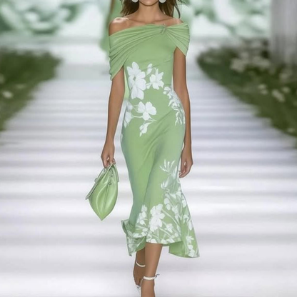 Damen Midi Sommerkleid mit Blumenmuster | Elegantes Kleid