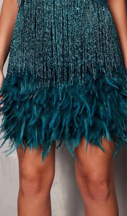 Damen Mini Cocktailkleid mit Spaghettiträgern | Festliches Abendkleid