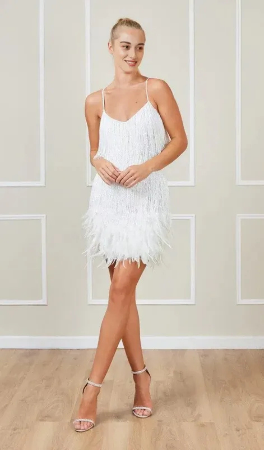 Damen Mini Cocktailkleid mit Spaghettiträgern | Festliches Abendkleid