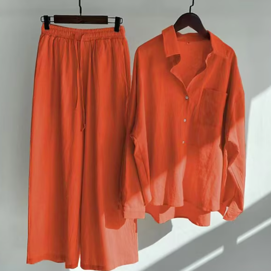 Damen Sommer Zweiteiler | Bluse und Hose Set