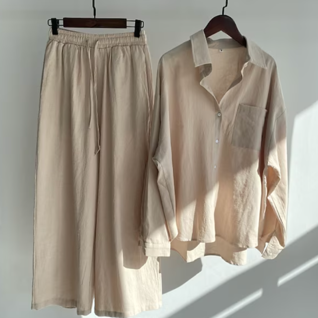 Damen Sommer Zweiteiler | Bluse und Hose Set