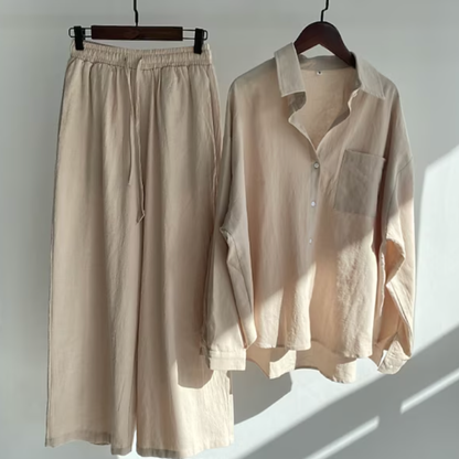 Damen Sommer Zweiteiler | Bluse und Hose Set