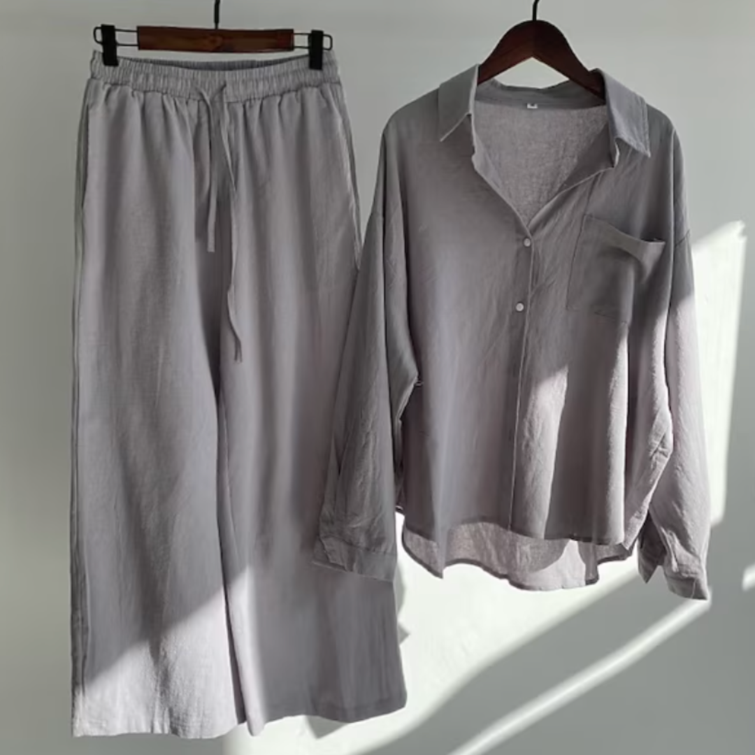 Damen Sommer Zweiteiler | Bluse und Hose Set