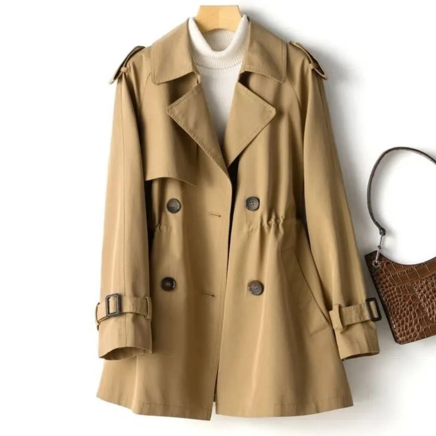 Chloe | Women Fashionable belted Double-Breasted coat