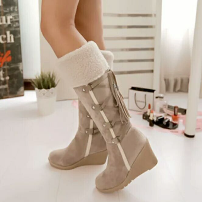 Daisy | Women’s Fur Lined Wedge Winter Boots - Image 2
