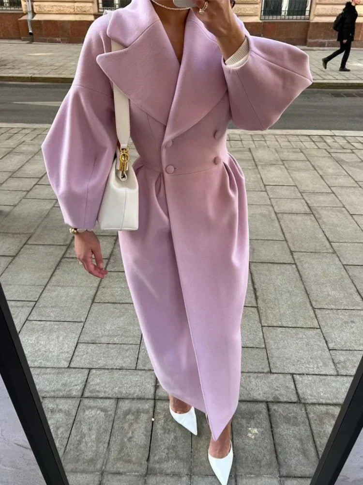 Damen Trenchcoat | Doppelreihig mit Revers & Langer Passform