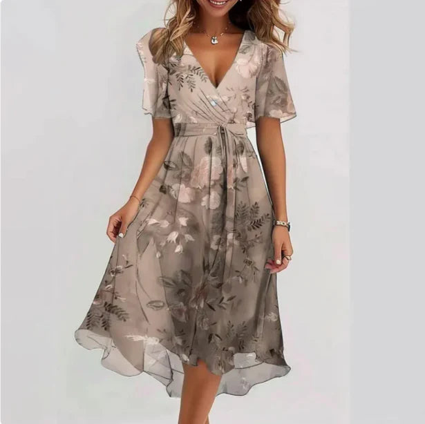 Viyah - Womens Wrap Dress With V Neck Short Sleeve