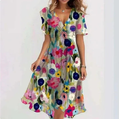 Viyah - Womens Wrap Dress With V Neck Short Sleeve