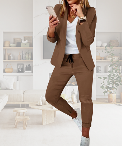 Damski Garnitur - Livia-Brązowy-S-Trend Polska