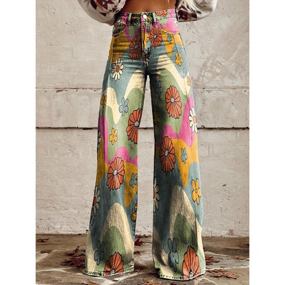 Virellda – Women’s Baggy Jeans With Waist Seam