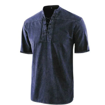 Men’s V Neck Shirt – Breathable Cotton Blend T Shirt Casual Short Sleeve Comfortable Stylish Everyday Wear