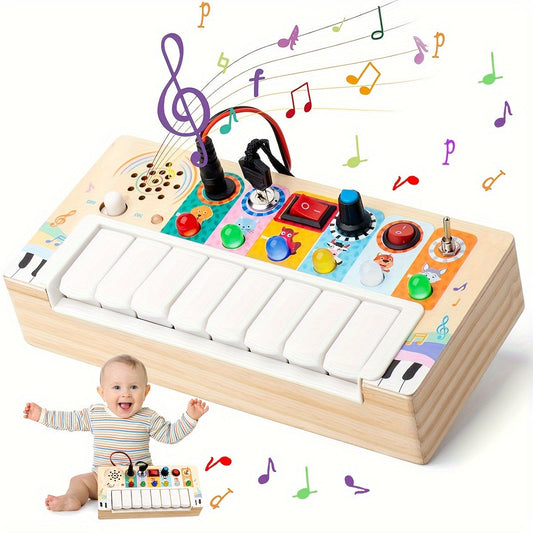 Holz Musik-Lernspielzeug mit Tasten und Lichtern