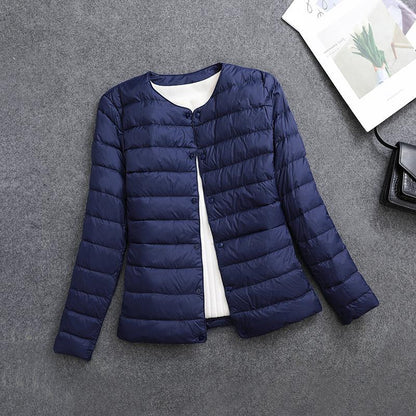 Giacca isolante leggera da donna – Indumento interno corto con scollo rotondo