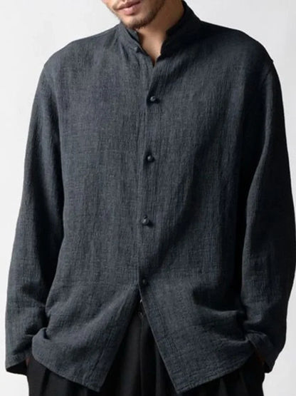 Men's Vintage Button Katoen Linnen Casual Shirt