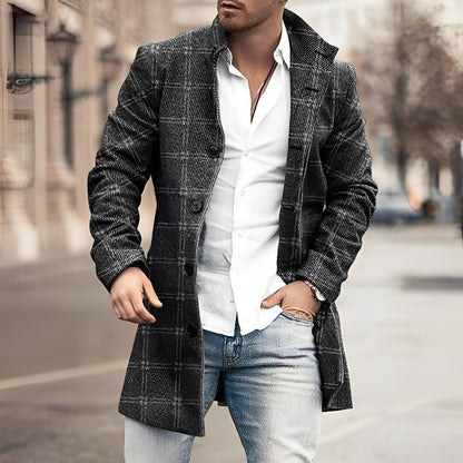 Tate | stylish Long na guziki coat dla mężczyzn