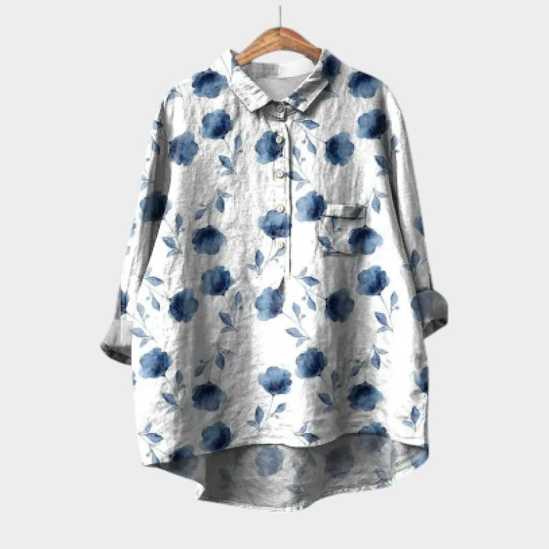 Mirda | Bluse mit floralem Print und Knopfleiste