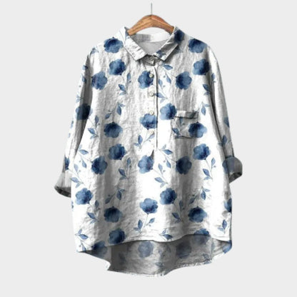 Mirda | Bluse mit floralem Print und Knopfleiste