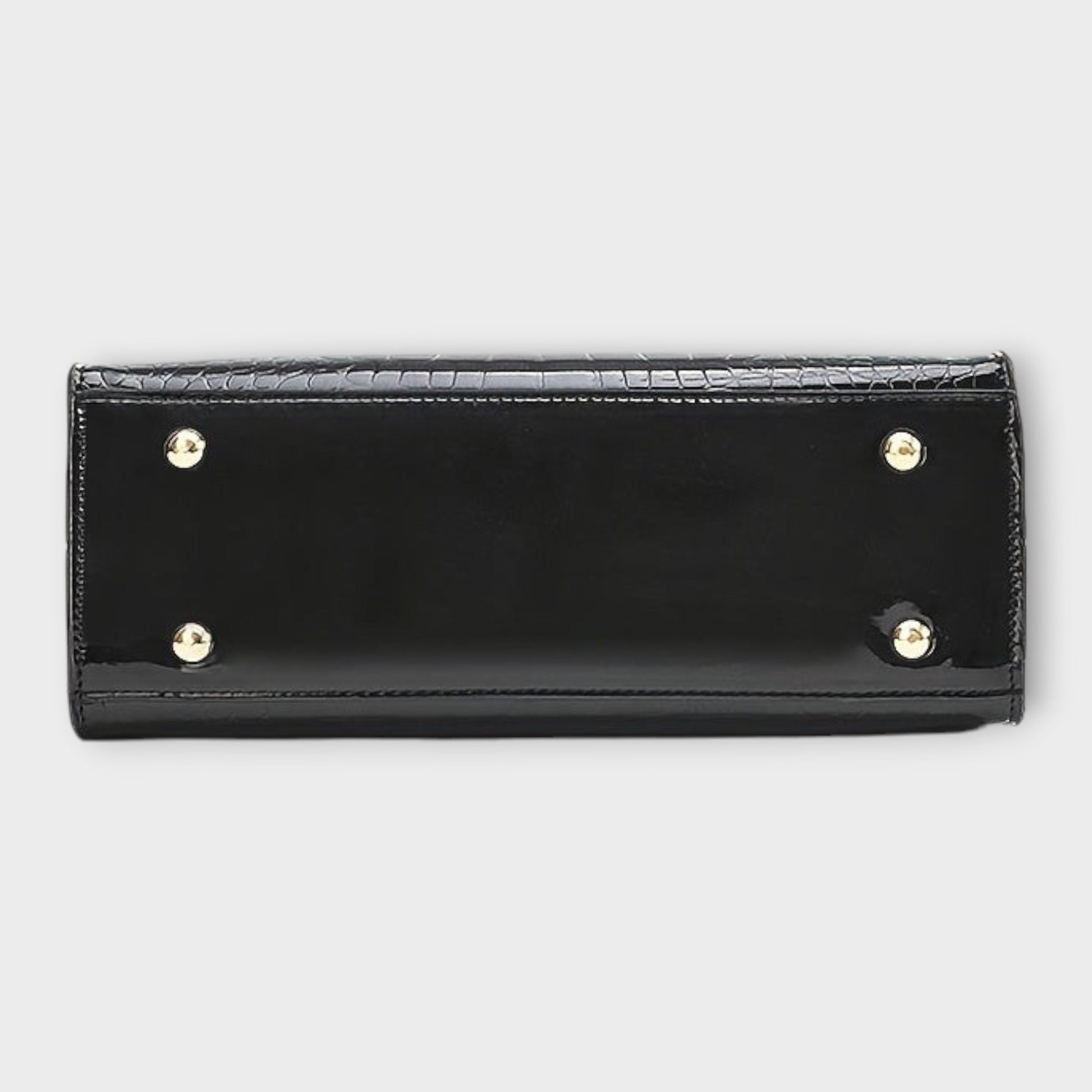 Léora. - Glossy Handbag with Crocodile Leather Pattern