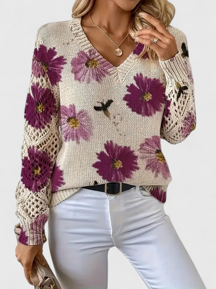 Marisavina - Pull Bloem Vintage Elegant