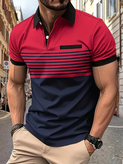 Gestreiftes Sommer-Polohemd für Herren – Damian