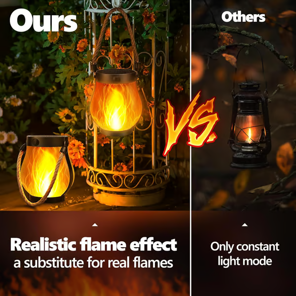 Solar-Gartenlaternen mit Flammen-Effekt -    Zorenza