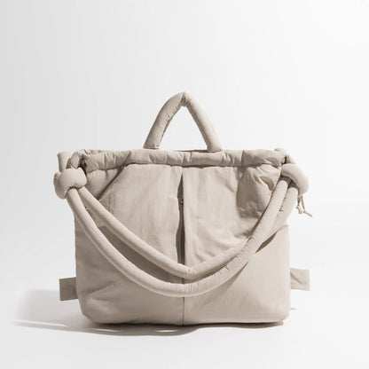 Padded tote bag with knot details