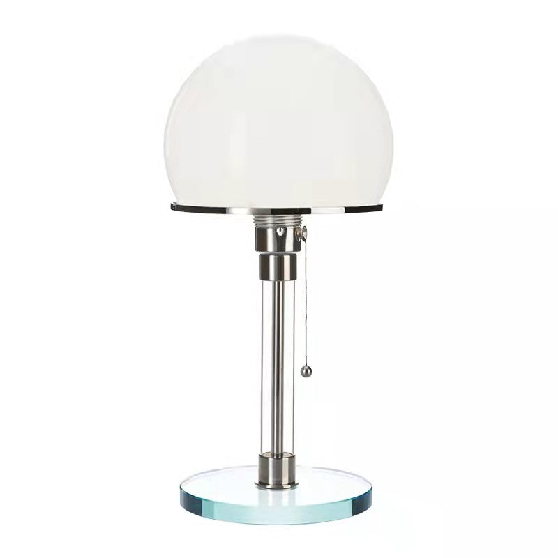 Tischlampe Glas Bauhaus Design mit Zugschalter